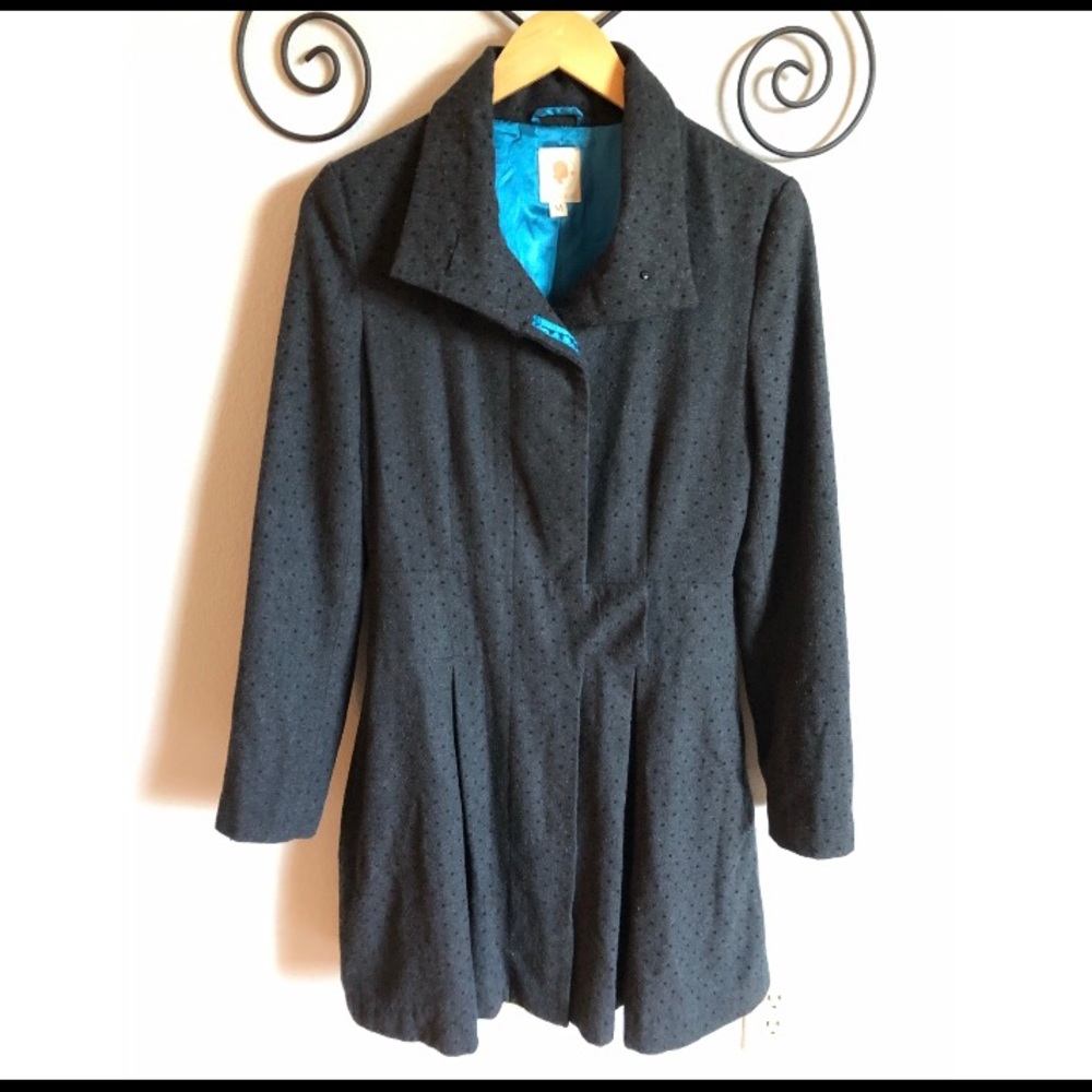 Tulle brand fitted grey coat